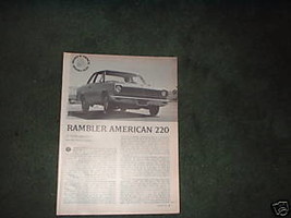 1967 RAMBLER AMERICAN 220 ROAD TEST CAR AD 3-PAGE - $9.99
