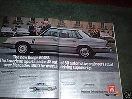 1983 Dodge 600 Es Car Ad 2-PAGE - $5.06