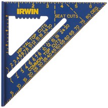 IRWIN Tools Rafter Square, Hi-Contrast Aluminum, Blue , 7-Inch (1794463) - $27.99