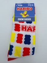 Mens Crew Socks HARIBO GUMMI BEARS White - NWT - $5.39