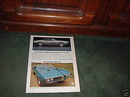 1967 1968 PONTIAC FIREBIRD 400 AND HO VINTAGE CAR AD - $7.99
