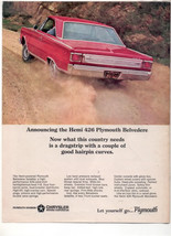 1966 1967 Plymouth Belvedere Vintage Car Ad 426 Hemi - £4.78 GBP