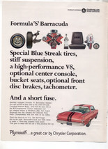 1966 1967 Plymouth Barracuda Formula S Vintage Car Ad - £4.78 GBP