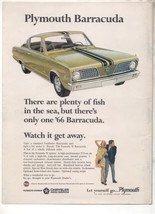 1966 Plymouth Barracuda Vintage Car Ad - £4.78 GBP