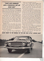 1962 1963 DODGE DART 440 VINTAGE CAR AD - $7.99