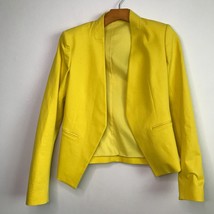 Theory Lani BiStretch Jacket 0 Yellow Crop Structured Long Sleeve Open Blazer - £58.87 GBP