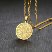 Saint Michael 7 Archangel Protection Metatron Kabbalah Hermetic Gold GP Pendant - £14.38 GBP