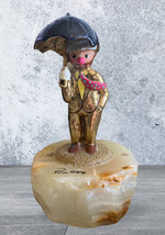 1983 Ron Lee Clown Figurine Holding Umbrella on Onyx Base A Captivating Collecti - £22.08 GBP