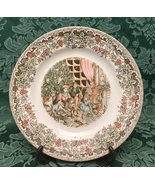 Churchill Victorian Christmas multicolor 8&quot; salad bread plate England ho... - £7.96 GBP