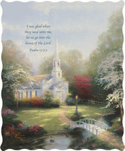 House of the Lord HOMETOWN CHAPEL THOMAS KINKAID Quilted Throw 50x60 in Psalm