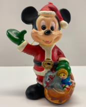 Vintage Walt Disney Co Mickey Mouse in Santa Suit Christmas 3.75 in Ornament - £14.72 GBP