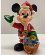 Vintage Walt Disney Co Mickey Mouse in Santa Suit Christmas 3.75 in Orna... - $25.76 CAD