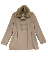 Guess USA Women&#39;s XL Wool Blend Double Breasted Peacoat, Removable Fur C... - $909.81 MXN