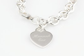 Tiffany &amp; Co.Argent Sterling Vierge Coeur Étiquette Breloque Bracelet 7.5 &quot; - $8,410.24 MXN