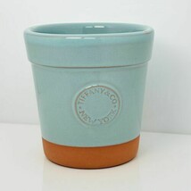 Tiffany &amp; Co New York Terra-Cotta Terracotta Blue Glazed Flower Pot - $159.00
