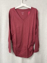 Long Sleeve Scoop Neck Side Shirred Maternity T-Shirt by Ingrid &amp; Isabel Size M - £4.73 GBP