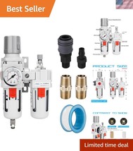 Durable 3/8&quot; NPT Air Filter Regulator Lubricator Combo - Reliable Perfor... - $980.80 MXN