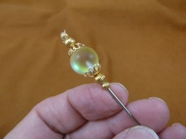 (U-381) 12 mm Peach Mermaid Moonstone 1 bead gold filigree hatpin Pin hat pins - £8.30 GBP