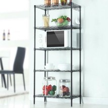 5 Tier Assembled Standing Steel Storage Rack Shelves Adjustable Heavy Duty - £56.08 GBP