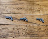 Lot of 3 LEGO Minifigure Accessory Pistol/Gun/Revolver, Gray - £1.51 GBP
