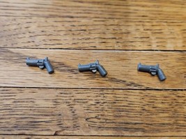 Lot of 3 LEGO Minifigure Accessory Pistol/Gun/Revolver, Gray - £1.51 GBP