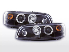 FK Pair LED DRL Halo Ring Headlights Fiat Punto 2 188 MK2 99-02 Black LHD - £234.14 GBP
