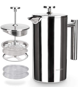 French Press Coffee Maker, 304 Grade Stainless Steel Insulated Coffee Pr... - €34,99 EUR
