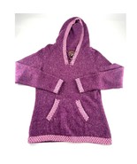 The Alpaca Connection Sweater Womens Medium Purple Pink Hooded Pockets Soft - $67.44 CAD