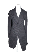 Keren Hart Women&#39;s Charcoal Gray Open Front Longer Cardigan Sweater Size... - £17.69 GBP