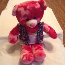 Mothers Day Build A Bear girl pink camouflage bear sequin outfit 18 inch  - £16.59 GBP