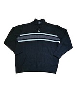 VTG Y2K South Pole Sweater Mens XL Black, White Gray  Strips  1/4 Zip 90&#39;s - £14.13 GBP
