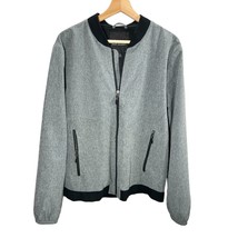 Jacket mens Medium gray lightweight mesh lined coat full zip mock collar  - £11.87 GBP