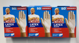 Mr Clean Disposable Latex Gloves, One Size 50 Count 3 Pack - £18.31 GBP