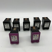 Lot Of 7 Genuine HP65 EMPTY Virgin Ink Cartridges 5 Black XL 2 Tri-Color - £22.76 GBP