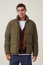 Cotton On Men&#39;s Essential Recycled Puffer Jacket, NWT, Green, Size L B4HP - $59.95