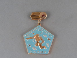 Vintage Soviet Space Pin - Glory to Space Conquerors - Stamped Pin  - £19.18 GBP