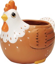 Indoor Outdoor Garden Backyard Patio Ceramic Flower Pot - Sixdrop Chicken - £26.53 GBP