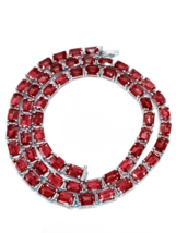 Red Garnet Tennis Kette Silber 925 Granat Halskette Januar Herren - £269.35 GBP+