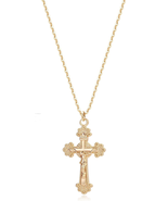 14K Gold Plated Cross Necklace with Faith Pendant - Minimalist Jewelry - $19.76