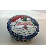 Mikasa Round Covered Candy Dish Trinket Box Santa&#39;s Glow FX077 Japan - $9.50