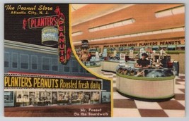 Planters Peanut Atlantic City NJ Mr Peanut on Boardwalk Linen Postcard B24 - $6.95