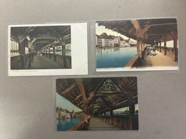 Vintage Luzern Switzerland Kapellbrucke Lot Of 3 Postcards Postkarte - £10.89 GBP