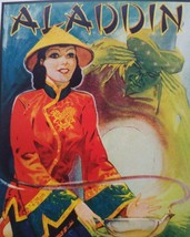 Aladdin Theatre Show Mini Poster Print 1930&#39;s Original Green Genie Arise... - £22.17 GBP