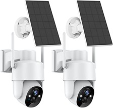 Outdoor Solar Security Cameras With Wireless Pan-Tilt, 2K Resolution, 3M... - £103.66 GBP