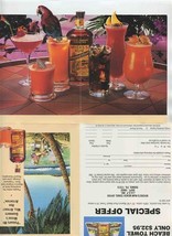 Myers&#39;s Rum Die Cut Recipe &amp; Advertising Brochure 1992 Parrot - $15.84
