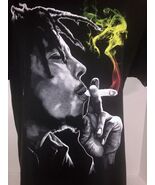 Bob Marley Smoking T-Shirt Large Raggae Music Band Black Puerto Rico Pea... - $352.01 MXN