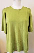 Oscar de La Renta Short Sleeve Top Size- 2X Chartreuse(green/yellow) - £39.32 GBP