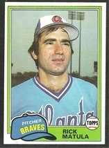 Atlanta Braves Rick Matula 1981 Topps Baseball Card 611 nr mt - £0.39 GBP