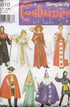 Simplicity Sewing Pattern 3610 Costumes Unisex Childs Size S-L - $8.96