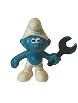 Smurfs Schleich Vtg toy figure Peyo Germany Bully 1972 Wrench 20187 Plumber tool - £14.29 GBP